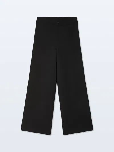 White + Warren Superfine Organic Cotton Waisted Pant Black In Black