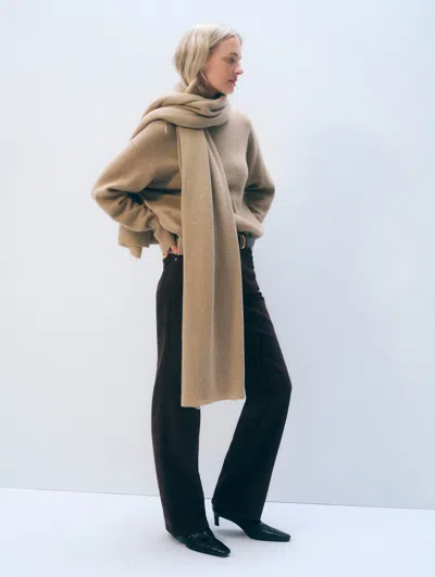 White + Warren Cashmere Travel Wrap In Khaki In Brown