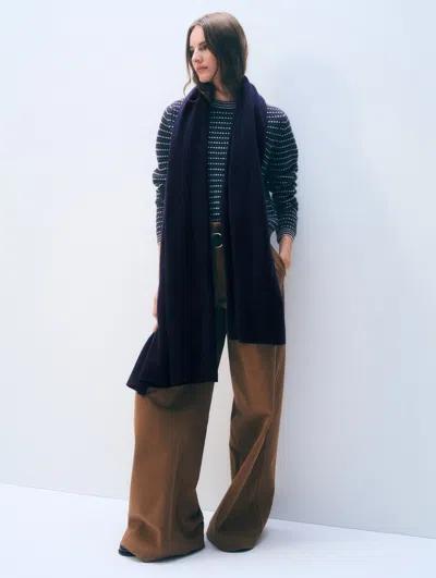 White + Warren Cashmere Travel Wrap In Deep Navy Blue In Blue