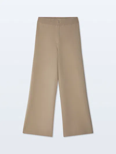 White + Warren Superfine Organic Cotton Waisted Pant In Toasted Almond In Brown