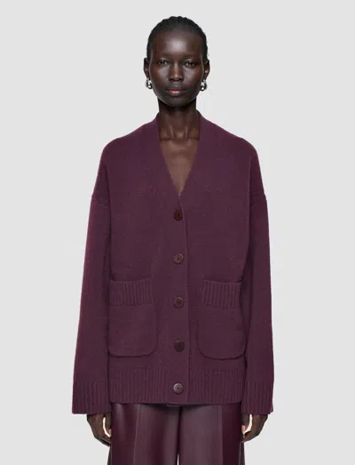 Joseph Luxe Cashmere Cardigan In Purple