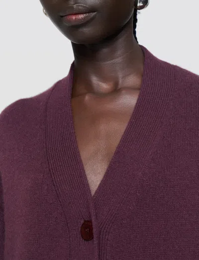 Joseph Luxe Cashmere Cardigan In Purple