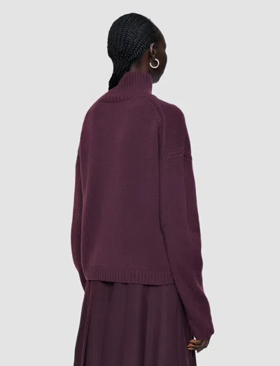 Joseph Luxe Cashmere High Neck Jumper In Purple