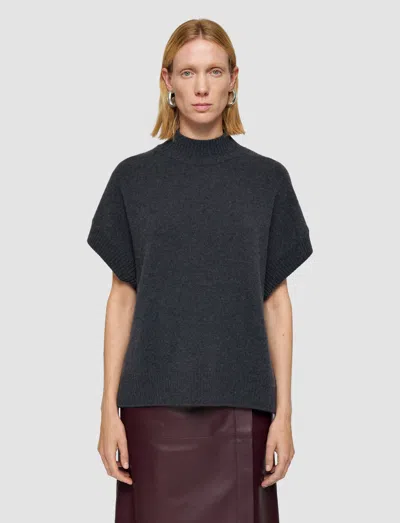 Joseph High-neck Knitted Top In Gray