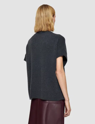 Joseph High-neck Knitted Top In Gray