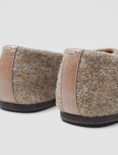 Joseph Textured Wool Ballerinas In Neutral