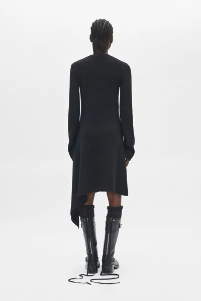 Ann Demeulemeester Cordule Lace-up Serafino Dress In Black