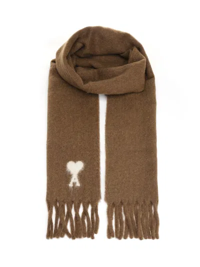 Ami Alexandre Mattiussi Alpaca Scarf Scarves And Foulards Brown In Green