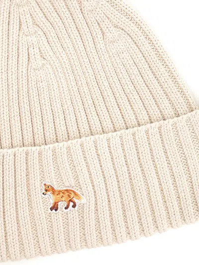Maison Kitsuné Baby Fox Hats Beige In Neutral