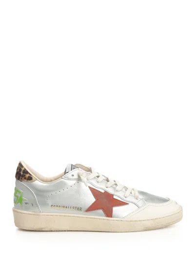 Golden Goose Ballstar Suede Leather Upper Toe And Spur Suede Star Horsy Heel Sneakers Silver In Multi