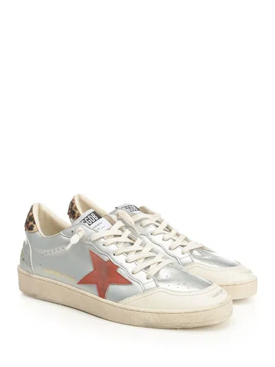 Golden Goose Ballstar Suede Leather Upper Toe And Spur Suede Star Horsy Heel Sneakers Silver In Multi