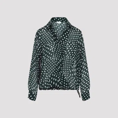 Dries Van Noten Printed Long Sleeve Blouse With Drawstring Hem