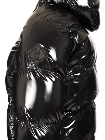Herno Bomber Gloss Jackets Black In Black
