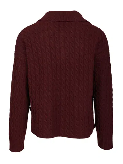 Ami Alexandre Mattiussi Ami Paris Cable Knit Polo