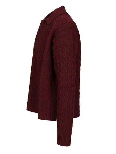 Ami Alexandre Mattiussi Ami Paris Cable Knit Polo