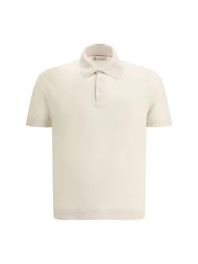 Brunello Cucinelli Linen Polo Shirt In White