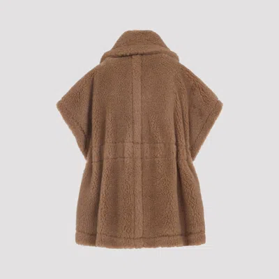 Max Mara Newabavo Shearling Coat In Brown