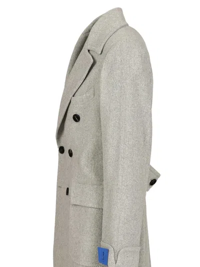 Guarinucci Cappotto 2 Petti Ulster 100 Lana Jackets Grey In Gray