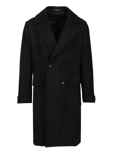 Guarinucci Cappotto 2 Petti Ulster 100 Lana Jackets Black In Black