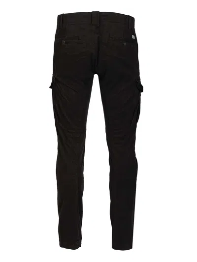C.p. Company Cargo Pant In Stretch Satin Trousers Black In Black