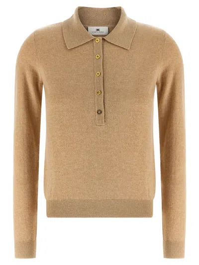 Elisabetta Franchi Cashmere Sweater Sweaters And Cardigans Beige In Nude