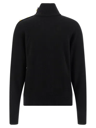Balmain Cashmere Wool Sweater Sweaters And Cardigans Black In Black