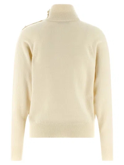 Balmain Cashmere Wool Sweater Sweaters And Cardigans White In Nude