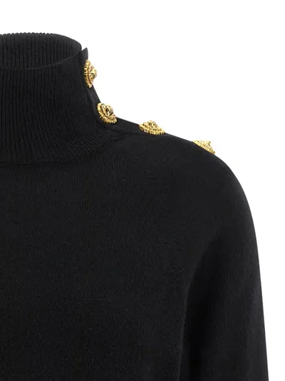 Balmain Cashmere Wool Sweater Sweaters And Cardigans Black In Black