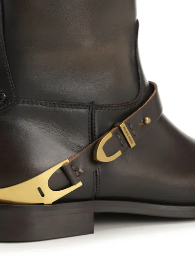 Golden Goose Charlie Distressed Leather Upper With Accessories Boots Brown In Brown