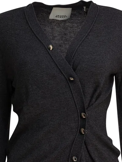 Isabel Marant Carline V-neck Cardigan In Gray
