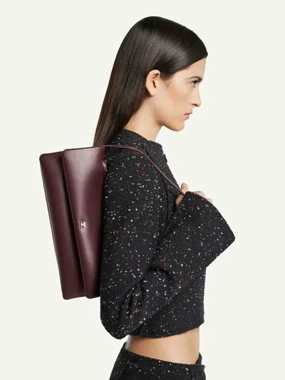 Courrèges Shoulder Bag Cuff Design Adjustable Strap In Burgundy