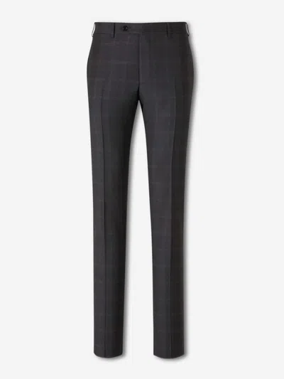 Canali Check-pattern Single-breasted Suit In Gray