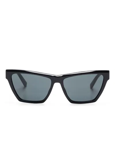 Saint Laurent Sl M103 Black Gray Crystal Sunglasses In Black