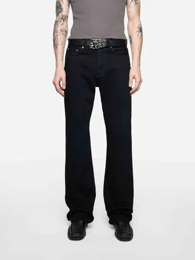 Acne Studios Denim Trousers With Belt Loops In Black