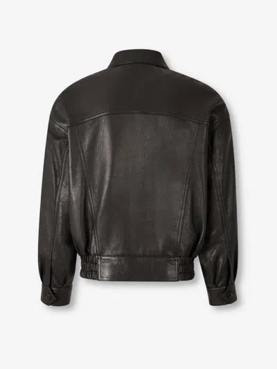 Saint Laurent Bomber Jacket In Bubbled Lambskin With Zip Clothing In Black