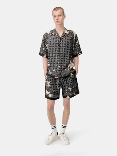 Amiri Bleach Bandana Silk Shorts In Multi