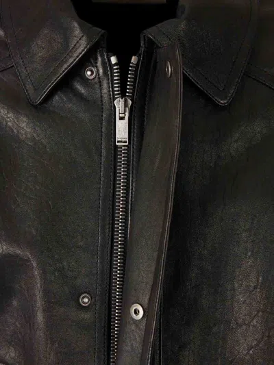 Saint Laurent Bomber Jacket In Bubbled Lambskin With Zip Clothing In Black