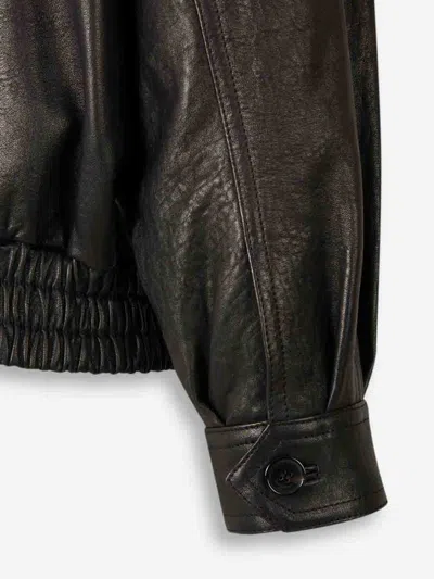 Saint Laurent Bomber Jacket In Bubbled Lambskin With Zip Clothing In Black