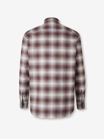 Brioni Check-pattern Cotton Shirt In Multi
