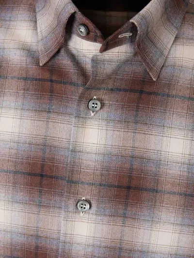 Brioni Check-pattern Cotton Shirt In Multi