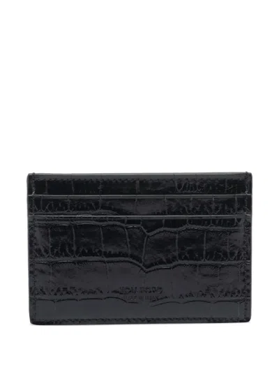 Tom Ford Crocodile-print Leather Card Holder Accessories In Black