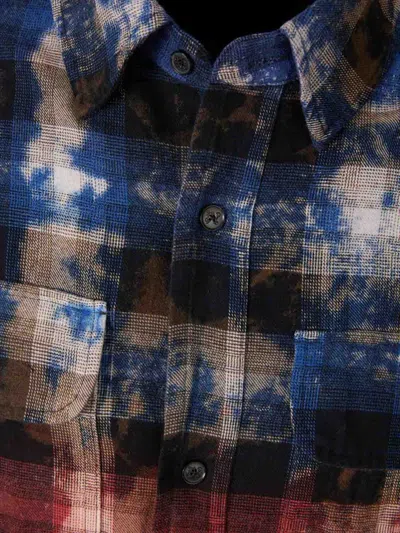 Palm Angels Plaid Print Shirt In Red