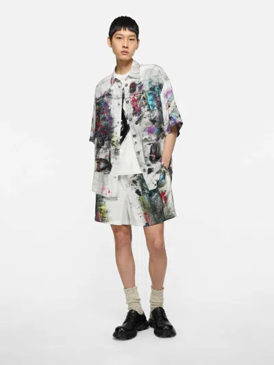 Acne Studios Setar Ss Viscose Printed Painter Decorat In Gray