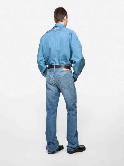 Acne Studios Soffia Round Shirting Blend In Blue