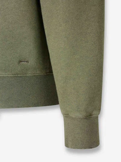 Amiri Cotton Sweatshirt Hooded Kangaroo Pocket In Green