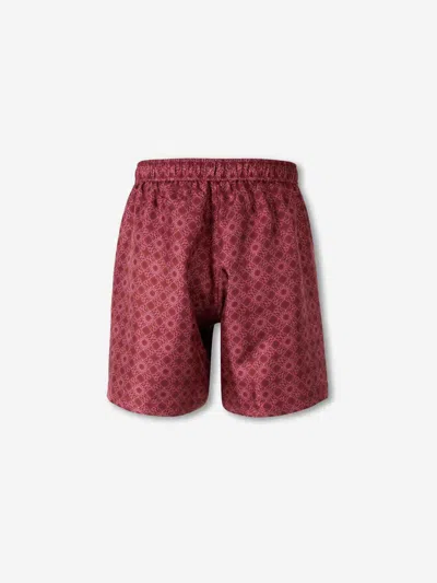 Amiri Mens Quad Graphic-print Silk Bowling Shorts Wine In Brown