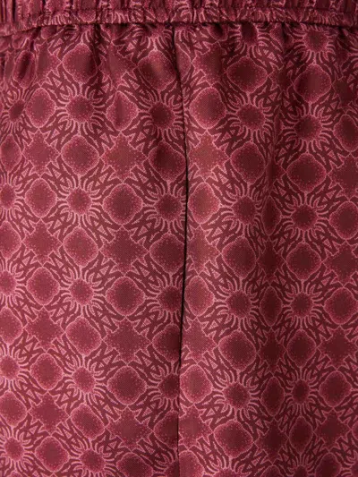 Amiri Mens Quad Graphic-print Silk Bowling Shorts Wine In Brown