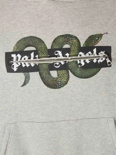 Palm Angels Kangaroo-pockets Hoodie In Gray