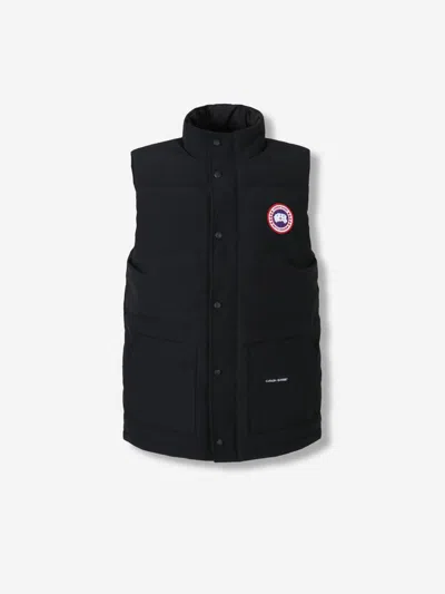 Canada Goose Charcoal Polyester Blend Freestyle Sleeveless Down Jacket In Black