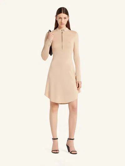 Courrèges Zippered-collar Dress In Brown